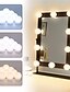 abordables Luces de Tocador-luces de espejo de vanidad montaje en pared luces de vanidad led de estilo hollywood con 10 bombillas led regulables y regulables kit de luz de vanidad para espejo luces led para espejo de maquillaje