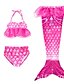 abordables Maillots de Bain pour Fille-Enfants Bébé Fille Maillot de Bain Maillot de bain Sirène Lacet Maillots de Bain Pois Bloc de Couleur Sans Manches Bleu Fuchsia Vert Actif Le style mignon Maillots de bain