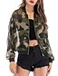 cheap Jackets-Women&#039;s Jacket Bomber Jacket Varsity Jacket Sporty Daily Coat Regular Polyester Army Green Fall Spring Stand Collar Loose S M L XL / Camo / Camouflage