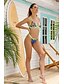 cheap Bikini-Women&#039;s Triangle Bikini Tankini Swimsuit Print Geometric Swimwear Bathing Suits Green