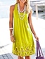 cheap Casual Dresses-Women&#039;s Sundress Knee Length Dress Black Blue Yellow Fuchsia Sleeveless Floral Print Summer Round Neck Hot Casual 2021 S M L XL XXL / Plus Size