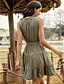 cheap Boho Dresses-Women&#039;s Sheath Dress Short Mini Dress Green Sleeveless Solid Color Patchwork Summer Round Neck Casual 2021 S M L XL