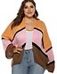 cheap Plus Size Sweaters-Women&#039;s Cardigan Striped Plus Size Long Sleeve Loose Oversized Sweater Cardigans V Neck Orange