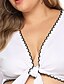 cheap Plus Size Tops-Women&#039;s Plus Size Blouse Shirt Solid Colored Long Sleeve V Neck Tops Basic Top White