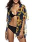cheap Cover-Ups-Women&#039;s Cover Up Swimsuit Floral Blue Swimwear Bathing Suits