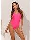 cheap One-Pieces-Women&#039;s One Piece Tankini Swimsuit Lace up Blushing Pink Swimwear Bathing Suits Sexy