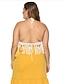 billige Toppe i plusstørrelse-Dame Badetøj Bikini Plus størrelse badedragt Ensfarvet Hvid Badedragter