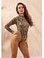 cheap One-Pieces-Women&#039;s Swimwear One Piece Swimsuit Leopard Print Brown Bathing Suits