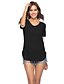 cheap T-Shirts-Women&#039;s T shirt Solid Colored V Neck Tops Basic Basic Top White Black Blue