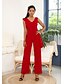 abordables Jumpsuits &amp; Rompers-Combinaison-pantalon Femme Couleur Pleine Noir Rouge Jaune Vert M L XL XXL