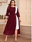 cheap Plus Size Dresses-Women&#039;s Plus Size Color Block A Line Dress Round Neck 3/4 Length Sleeve Work Casual Comfortable Fall Spring Dailywear Work Midi Dress Dress / Summer