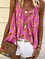 cheap Women&#039;s Tanks-Women&#039;s Camisole Blouse Yellow Pink Red Floral Flower Daily Sleeveless Round Neck Boho Regular S