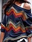 cheap Sweaters-Women&#039;s Striped Pullover Long Sleeve Sweater Cardigans One Shoulder Fall Spring Navy Blue