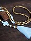 cheap Earrings &amp; Rings-Women’s Long Necklace with Stone  Wood  and Tassel