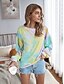 cheap Tops &amp; Blouses-Women&#039;s Blouse Shirt Tie Dye Long Sleeve Round Neck Tops Yellow Blushing Pink Gray