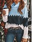 abordables Pulls-Femme Pullover Bloc de Couleur Manches Longues Ample énorme Pull Cardigans Automne Col Roulé Violet Rose Claire Kaki