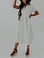 cheap Casual Dresses-Women&#039;s Shirt Dress Midi Dress White Black Short Sleeve Polka Dot Summer Shirt Collar Casual 2021 S M L XL XXL 3XL 4XL