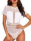 cheap Jumpsuits &amp; Rompers-Women&#039;s Solid Colored Lace Tops Basic Top White Black