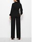 cheap Jumpsuits &amp; Rompers-Women&#039;s Jumpsuit Solid Color Belted Button Front Business Shirt Collar Straight Daily Office Long Sleeve Regular Fit Green Black Wine S M L Fall