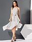 preiswerte Ausgefallene Kleider-Damen Schaukelkleid Knielanges Kleid Weiß Ärmellos Punkt Sommer Rundhalsausschnitt Freizeit 2021 S M L XL XXL