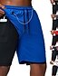 cheap Running &amp; Jogging Clothing-Men&#039;s Running Shorts Gym Shorts Drawstring 2 in 1 Base Layer Sports &amp; Outdoor Athletic Summer Breathable Quick Dry Moisture Absorbent Yoga Fitness Gym Workout Sportswear Activewear Solid Colored Dark