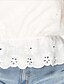 abordables Hauts grande taille-T-shirt Femme Quotidien Sortie Grandes Tailles Couleur Pleine Demi Manches Col en V Blanche Hauts Standard Coton