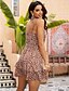 cheap Boho Dresses-Women&#039;s Strap Dress Short Mini Dress Wine Sleeveless Polka Dot Print Summer V Neck Sexy 2021 S M L XL