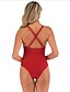 preiswerte Einteiler-Damen Badeanzug Ein Stück Normal Bademode Einfarbig Schwarz Rote Badeanzüge