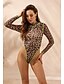 cheap One-Pieces-Women&#039;s Swimwear One Piece Swimsuit Leopard Print Brown Bathing Suits