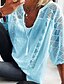 preiswerte Tops &amp; Blouses-Damen Übergrössen Bluse Hemd Solide Sexy mit Schnürung Ausgeschnitten Rundhalsausschnitt V-Ausschnitt Oberteile Basic Top Weiß Blau Grün