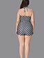 cheap Plus Size Swimwear-Women&#039;s One Piece Swimsuit Polka Dot Floral Stripe Swimwear Bathing Suits Black