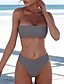 abordables Bikini-Mujer Bikini 2 piezas Traje de baño Rosa Vino Gris Blanco Negro Bañadores Venda Trajes de baño Sensual Estilo lindo / Sujetador Acolchado