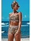 cheap Tankini-Women&#039;s Tankini Swimsuit Leopard Brown Swimwear Bathing Suits