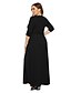 cheap Plus Size Dresses-Women&#039;s Sheath Dress Maxi long Dress Black Blue Wine Khaki 3/4 Length Sleeve Solid Color Fall V Neck Sexy 2021 L XL XXL 3XL / Plus Size