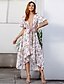 cheap Boho Dresses-Women&#039;s Swing Dress Knee Length Dress White Short Sleeve Floral Summer V Neck Casual Mumu 2021 S M L XL XXL