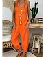 abordables Jumpsuits &amp; Rompers-Combinaison-pantalon Femme Couleur Pleine Noir Bleu Rouge Jaune Orange Gris S M L XL XXL 3XL