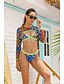 billige Bikini-Dame Trekant Bikini Bikinikjole Badedrakt Trykt mønster Geometrisk Badetøy Badedrakter Grønn