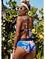 cheap Tankini-Women&#039;s Swimwear Tankini Normal Swimsuit Floral Blue Bathing Suits