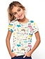 preiswerte T-Shirts &amp; Blusen für Mädchen-Kinder Mädchen T-Shirt Kurzarm Dinosaurier Tier Druck Beige Kinder Oberteile Sommer Grundlegend Urlaub Cool