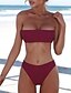 cheap Bikini-Women&#039;s Bikini 2 Piece Swimsuit Blushing Pink Wine Gray White Black Swimwear Bandeau Bathing Suits Sexy Cute / Padded Bras