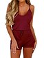 cheap Jumpsuits &amp; Rompers-Women&#039;s Black Blue Red Romper Solid Colored Color Block