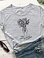 preiswerte T-shirts-Damen T Shirt Schwarz Weiß Gelb Graphic Buchstabe Bedruckt Kurzarm Täglich Wochenende Basic Rundhalsausschnitt 100% Baumwolle Regular Fit Sommer Ganzjährig