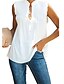 abordables Tops &amp; Blouses-Mujer Camiseta sin mangas Un Color Cuello Mao Tops Top básico Blanco Negro Morado