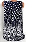 cheap Tops &amp; Blouses-Women&#039;s Blouse Shirt Floral Polka Dot Flower Print V Neck Tops Basic Basic Top Wine Navy Blue Light Blue