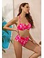 preiswerte Bikini-Damen Badeanzug Bikinis Tankini Normal Bademode mit Schnürung Bedruckt Blumen Rosa Neckholder zum Binden Badeanzüge Sexy