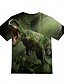 abordables Camisetas y camisas para niños-Niños Chico Camiseta Manga Corta Dinosaurio Animal Estampado Verde Trébol Niños Tops Verano Básico Fresco