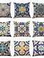 abordables Textil para el Hogar-Funda de almohada de lino de imitación de 9 piezas, estampado de patrones geométricos, simple, informal, cuadrado, clásico, clásico, al aire libre, cojín para sofá, sofá cama, silla