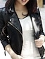 cheap Jackets-Women&#039;s Faux Leather Jacket Daily Regular Coat Regular Fit Jacket Long Sleeve Solid Colored Wine Black