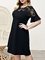 cheap Plus Size Dresses-Women&#039;s A Line Dress Knee Length Dress Black Half Sleeve Solid Color Summer Round Neck Work 2021 XL XXL 3XL 4XL / Plus Size
