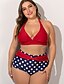 cheap Tankini-Women&#039;s Swimwear Tankini Plus Size Swimsuit Polka Dot Black Red Bathing Suits Tankini Sets Cross Block